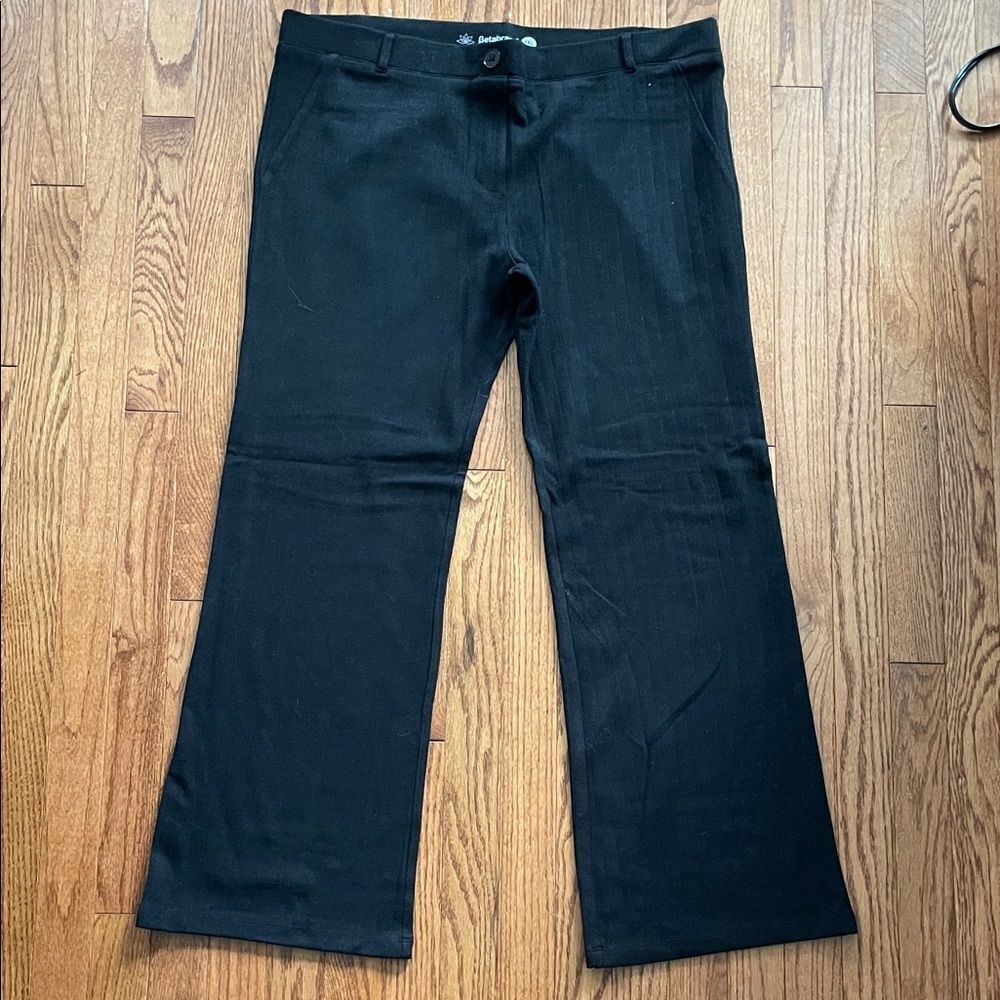 Betabrand Black Pinstripe Flared Pants Sz XXL Petite